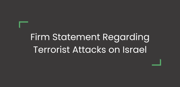 Firm Statement Regarding Terrorist Attacks on Israel